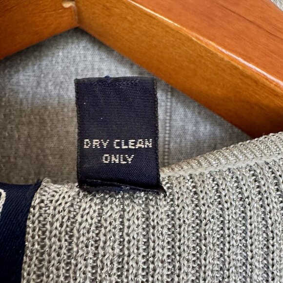 90s Vintage Gap Silver Metallic V Neck Button Up Ribbed Knit Cardigan Size M - Picture 14 of 14